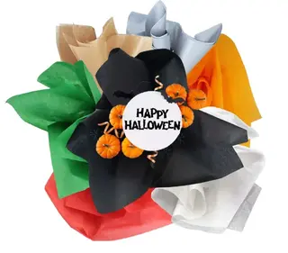 Halloween silkepapir pakke 7 x 25 ark, 50 x 70 cm