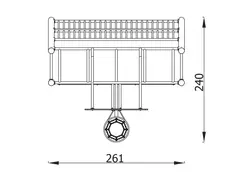 Fotballmål med basket L261 x B240 x H366 cm