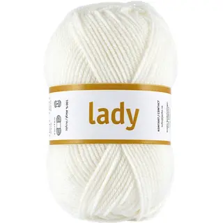 Lady akrylgarn hvit 50 g