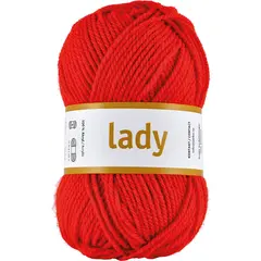 Lady akrylgarn rød 50 g