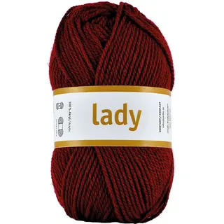 Lady akrylgarn vinrød 50 g